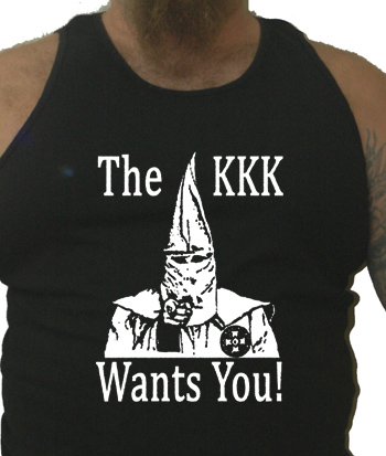 KKK Wants You tank top shirt (white ink)